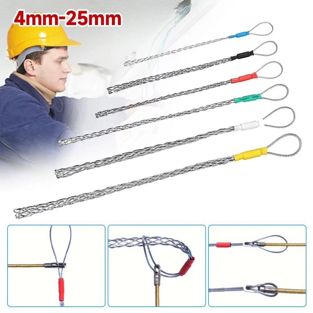 Anti-Slip Design Wire Grips Steel Mesh Pipe Conduit Puller Lassos Cable Puller Electrician Tools