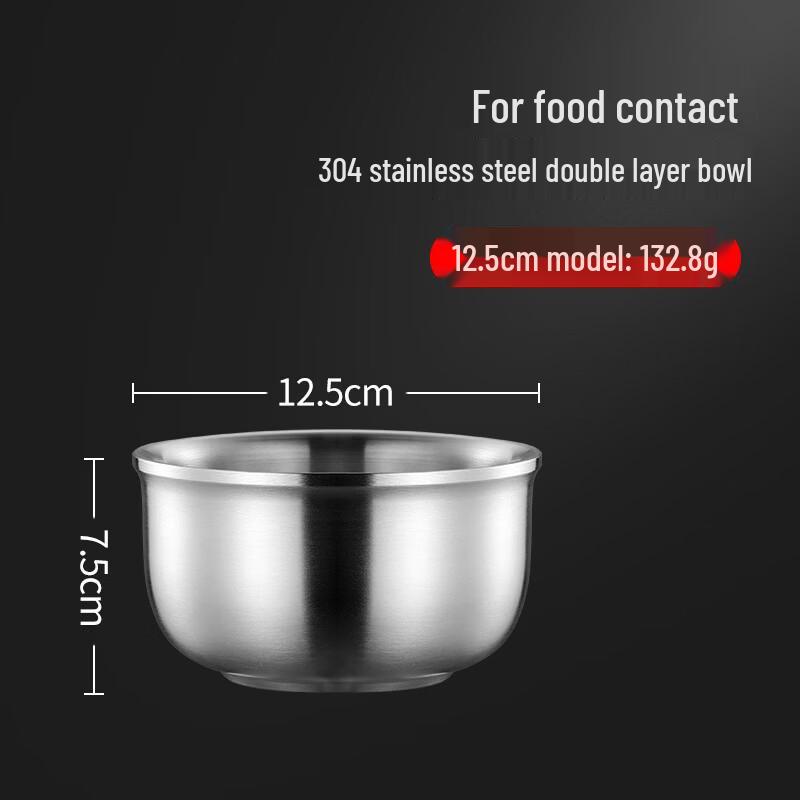 Ruhan Golden Goblet 304 Stainless Steel Double-Layer Insulated Bowl