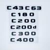 3D ABS Schwarz C63 C43 C180 C220d C300 Logo Buchstaben 4MATIC Abzeichen Auto Heck Stern Aufkleber AMG Emblem Für Mercedes Benz W205 C205 W206
