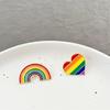 Geometric Arc Colorful Rainbow Stripe Creative Brooch for Women Brooches Pin Badges Alloy Backpack Icons Girls Jewelry Gift