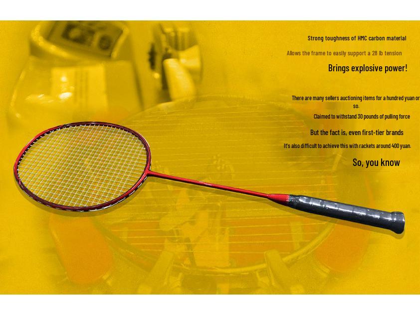 Third-Gen Carbon Fiber Badminton Racket 5uN80N90 - Lightweight, Flexible, Wind-Resistant Blade