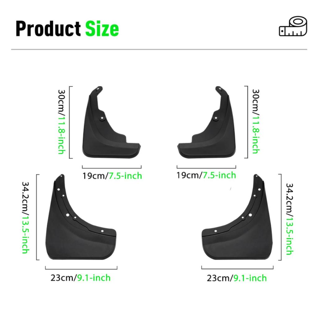 4PCS Car Mud Flaps Splash Guards Mudguards Car Mud Flaps Compatible with Suzuki SX4 2007 2008 2009 2010 2011 2012 2013