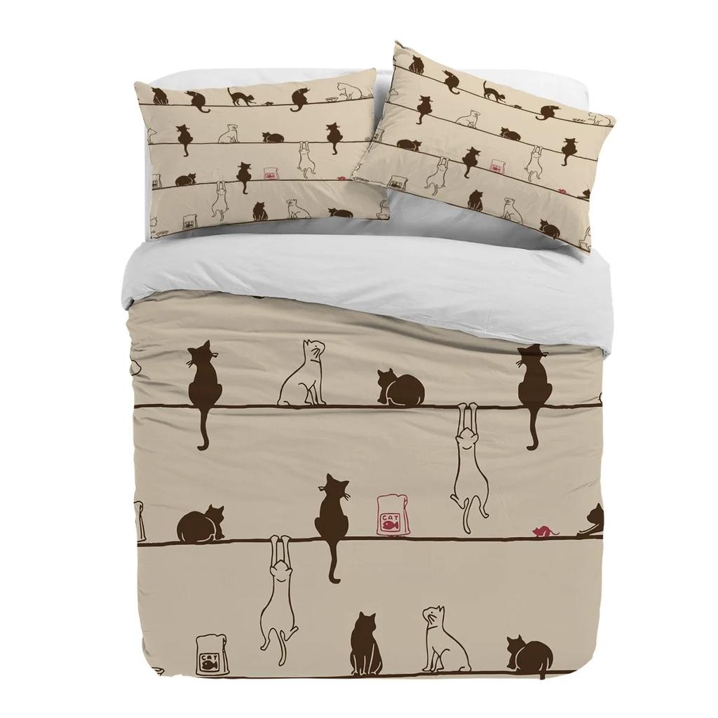 Katze Seil Maus Bettbezug Bett Bettwäsche Set Heimtextil Steppdeckenbezug Kissenbezüge Schlafzimmer Doppelbettwäsche Set Ohne Bettlaken