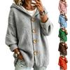 Färgglad Långärmad Knäppbar Huvtröja Cardigan Sweater för Damer Höst Vinter