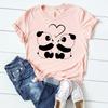 T-shirt Top Fashion Tshirt Abbigliamento Casual Sweet Love Panda Primavera Manica corta Donna Stampa T-shirt grafica femminile estiva da donna