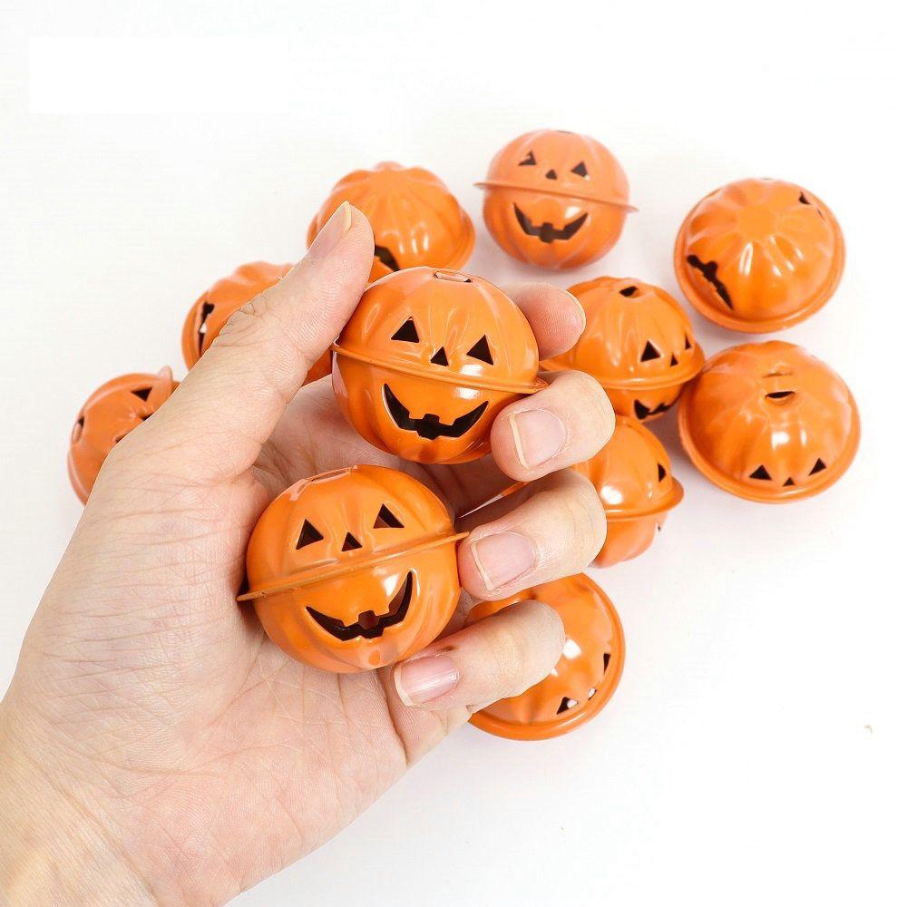 

Material Pumpkin Head Shape Hanging Ornaments Pumpkin Bells Metal Bell Kid Gift Halloween Decor 3cm білий