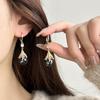 Elegant French Water Drop Rhinestone Earrings for Women, High-End Design, New Style.