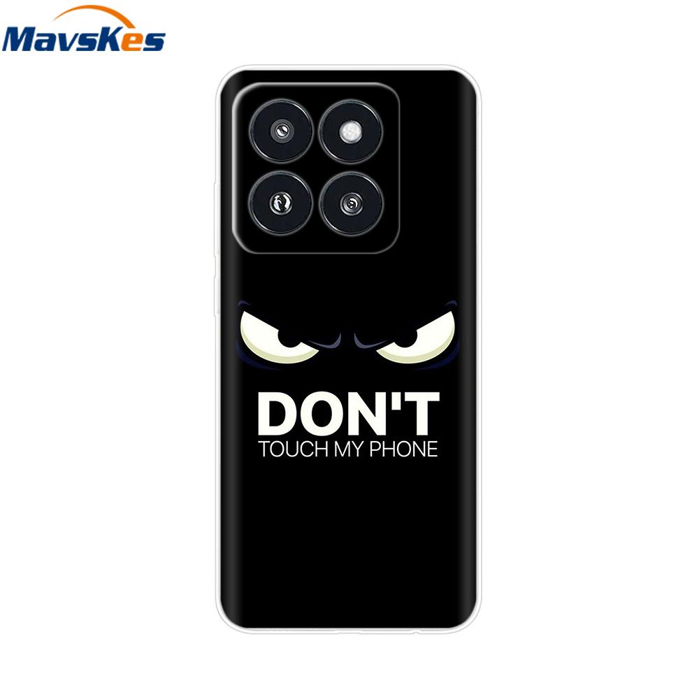 Phone Case For Xiaomi 14 Pro Case Soft Clear Painted Silicone Bumper Capa For Xiaomi 14 13T Mi 13T Pro Protect Transparent Cover