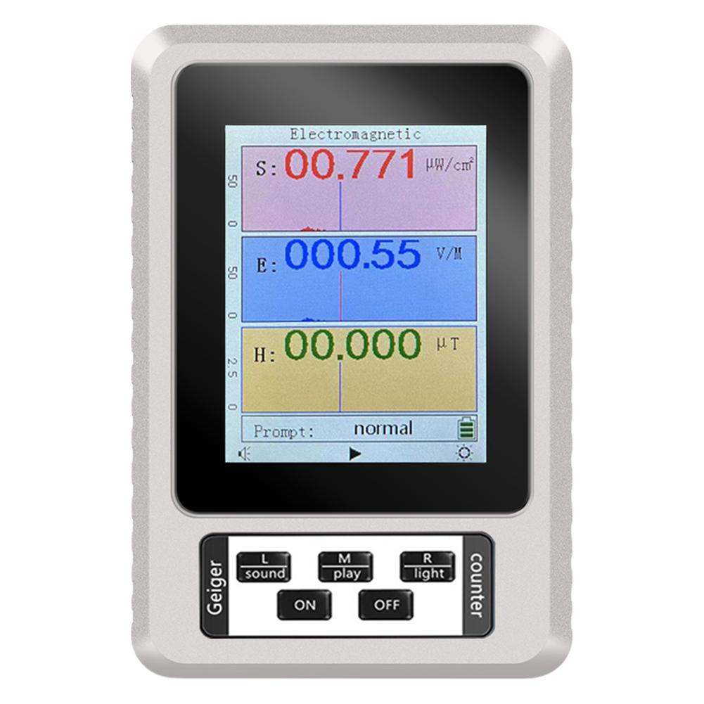 Electric Magnetic Field Scanning Geiger Dosimeter Portable Digital Color Display Detector Geiger Detector for Indoor Outdoor