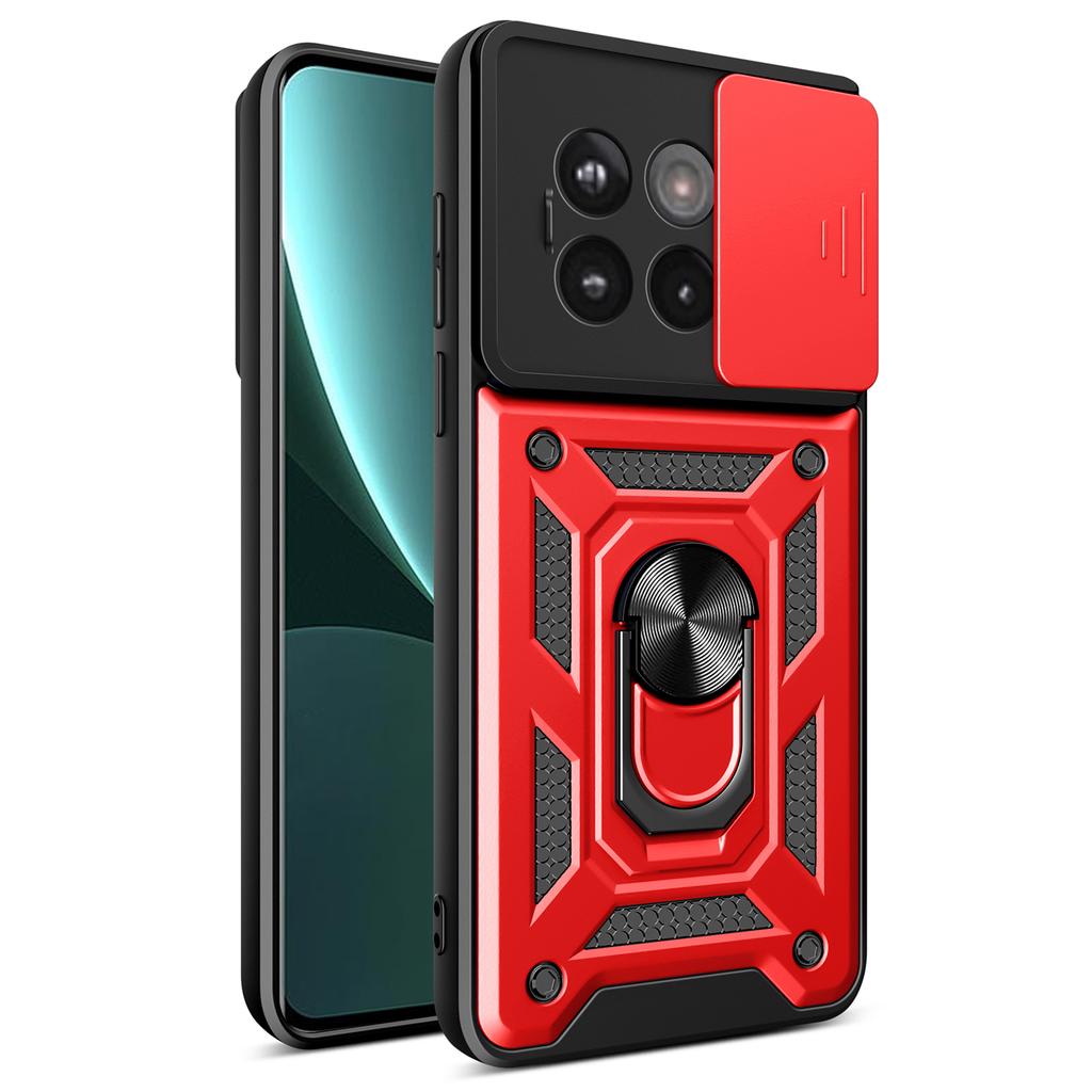 AMORUS Kickstand Case for OnePlus 13R 5G/Ace 5 5G/Ace 5 Pro 5G PC+TPU Phone Cover with Camera Lens Slider