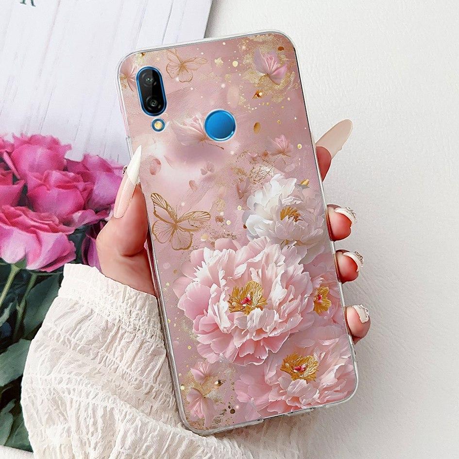 Case For Huawei P20 Lite Cover ANE-LX1 ANE-LX2 ANE-LX3 New Fashion Butterfly Soft Silicon Cover For Huawei P20Lite Nova 3e Funda