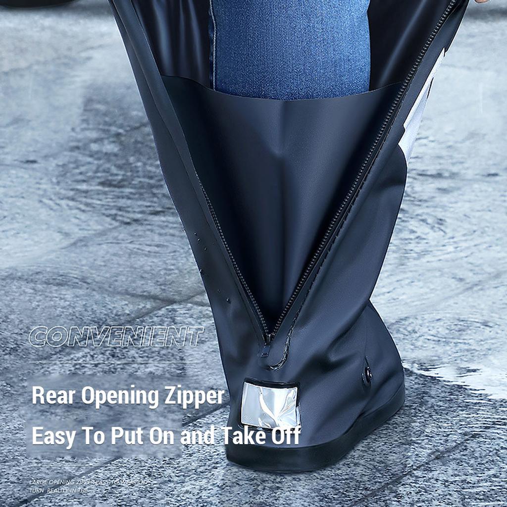 1 Pair Rain Shoe Covers PVC Foldable Water Resisting High Tube Rain Boot Covers for Cycling Skiing Fishing Climbing