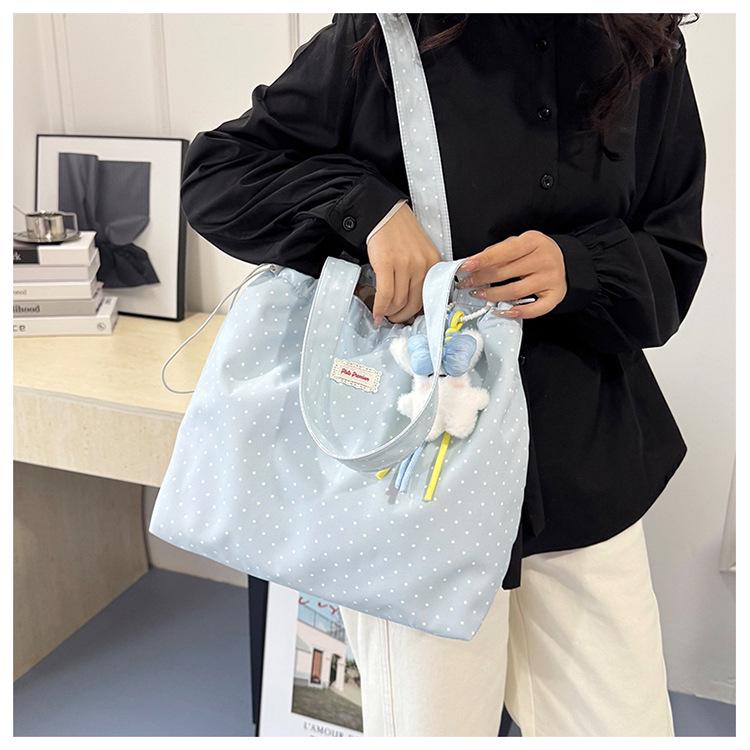 2026 Spring/Summer Korean-Style Polka Dot Girly Tote - Versatile Commute Shoulder Bag