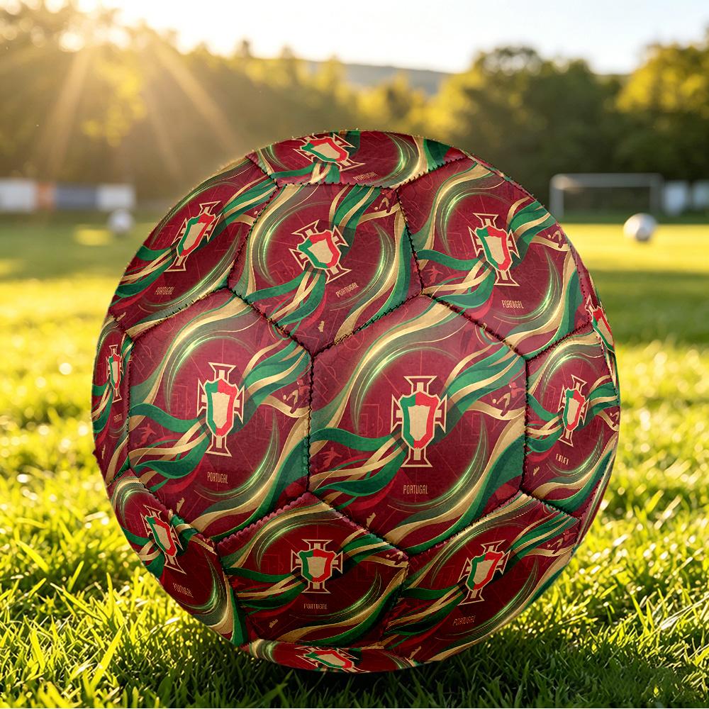Portugal Football Printed Size 5 Soccer Ball Wear Resistant Standard Adult Training Football Fan Gift for Indoor Outdoor Match Sports