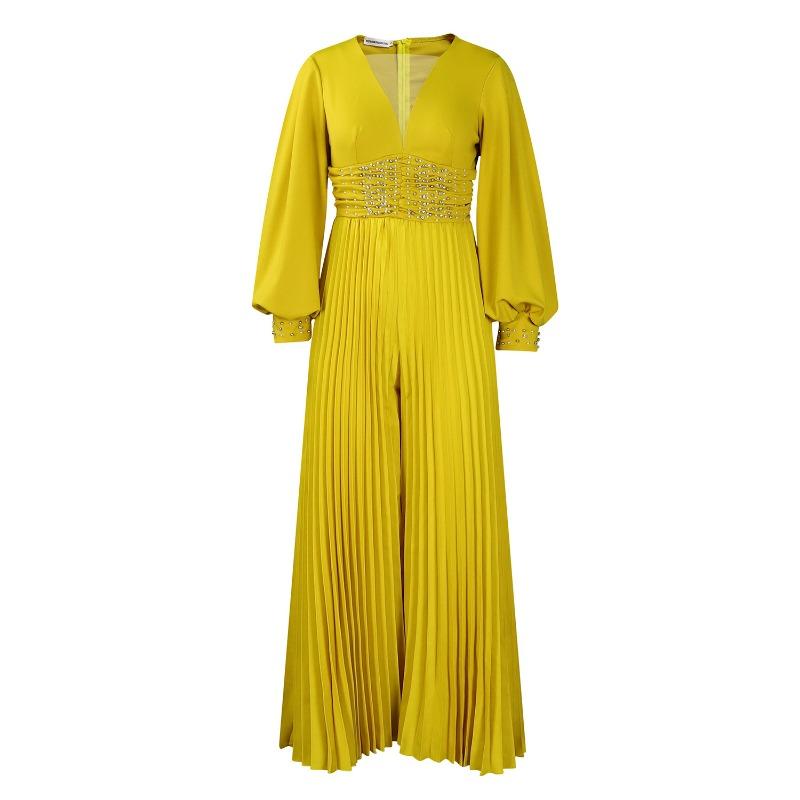 Large Size Beaded Mesh Fashion Casual Loose Wide-leg Jumpsuit