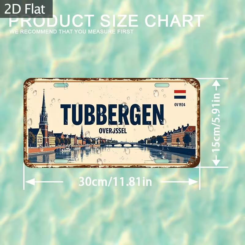 

Tubbergen Overijssel Netherlands Retro Rustic D Flat Aluminum Tin Sign for Dutch Travel Souvenir Car Wall Decor Garage B 15x30cm(5.9x7.8inch)
