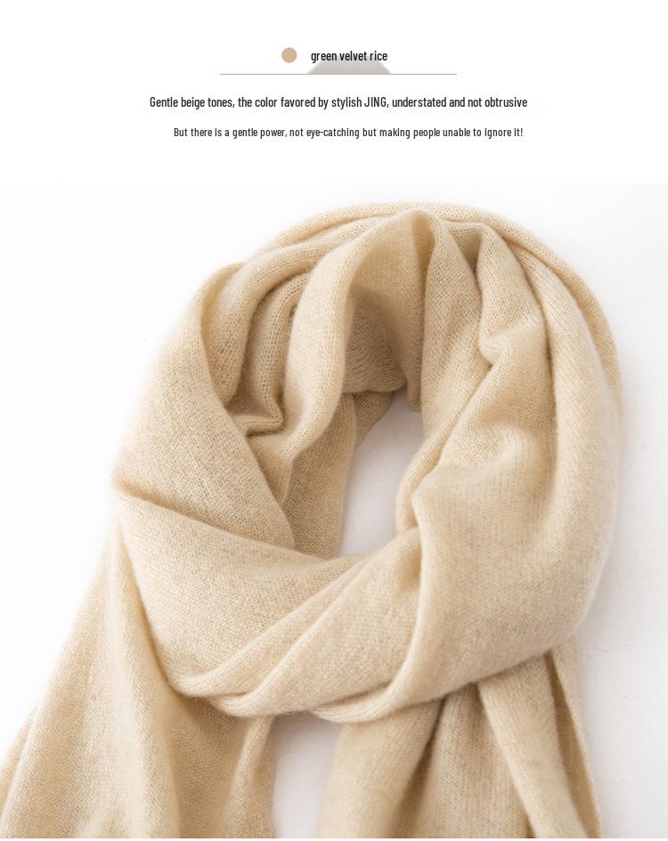 Women's 100% Pure Cashmere Scarf - Warm Autumn/Winter Knit Shawl In Solid Colors