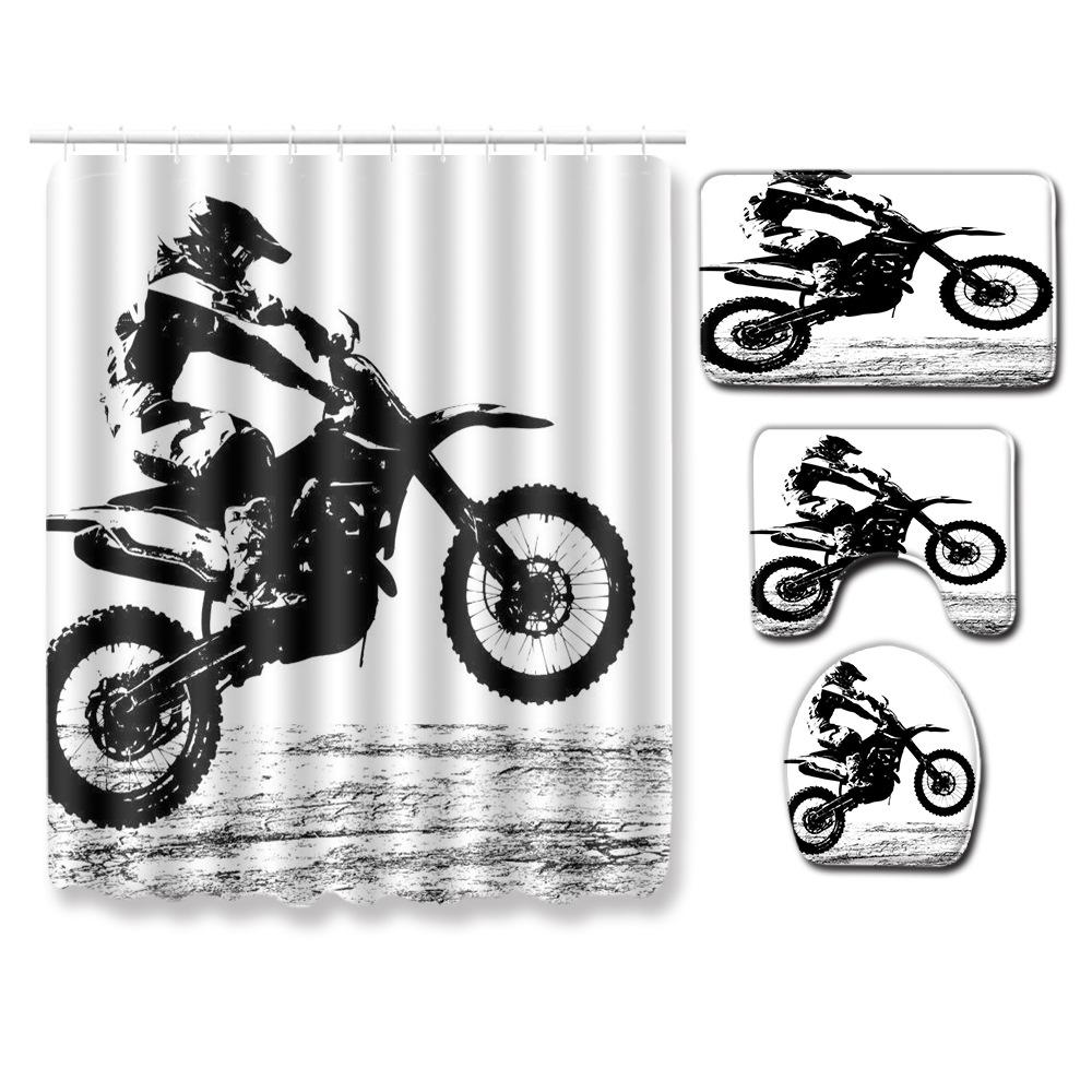 Creative Bathroom Non-Slip Floor Mat, Shower Curtain Combination Carpet, European And American Style Explosion Woman