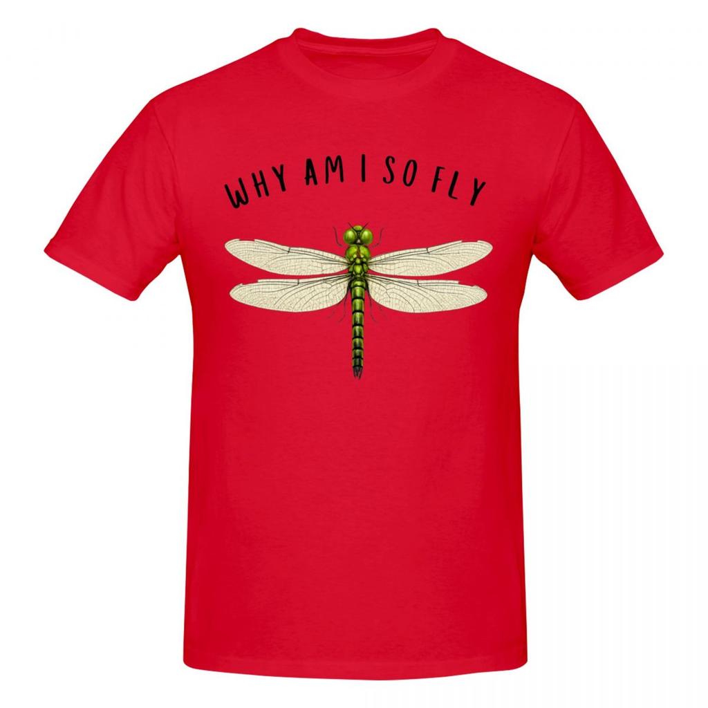 T-shirt Unisex Divertente Libellula 'Why Am I So Fly' di Tendenza Streetwear Girocollo Magliette in Cotone