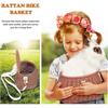 Kids Bike Basket Set, Tricycle Basket, Handwoven Children Bike Basket with Lid & Shoulder Strap, Front Handlebar BasketBrown