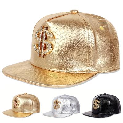 1Piece Unisex Pu Leather Hip Hop Hat Outdoor Adjustable Sunscreen Leisure Hat Spring Autumn Travel Tourism Beach Vacation