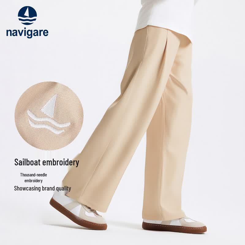 Navigare Girls' Tencel Linen Straight Wide-Leg Pants