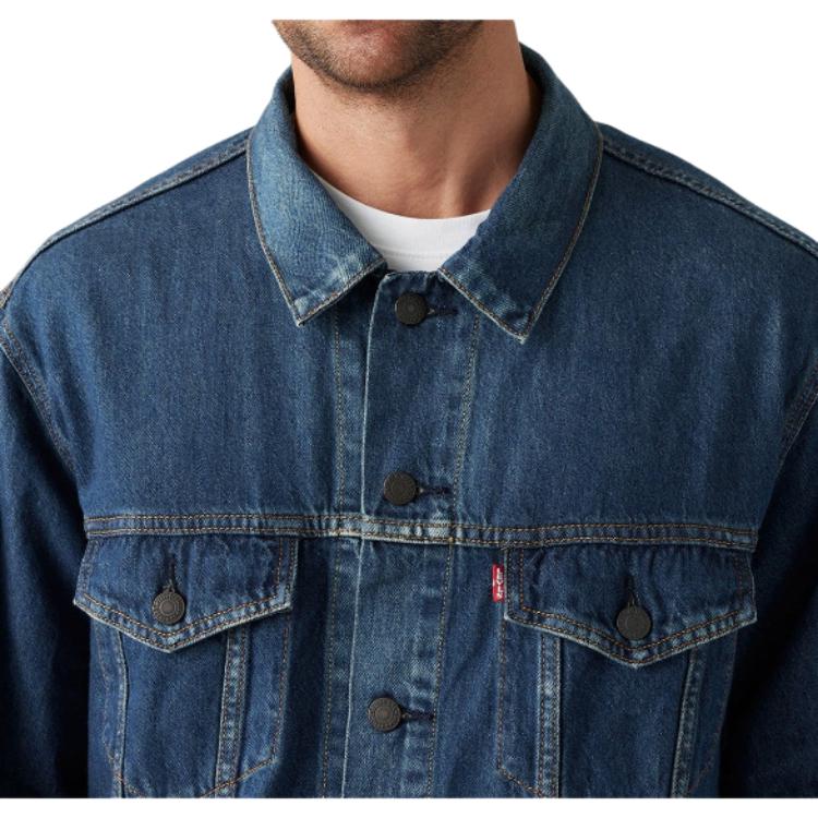 Levis Puntkraag Losvallende Pasvorm Enkelrijige Jas Herenjas Blauw A5782-0021