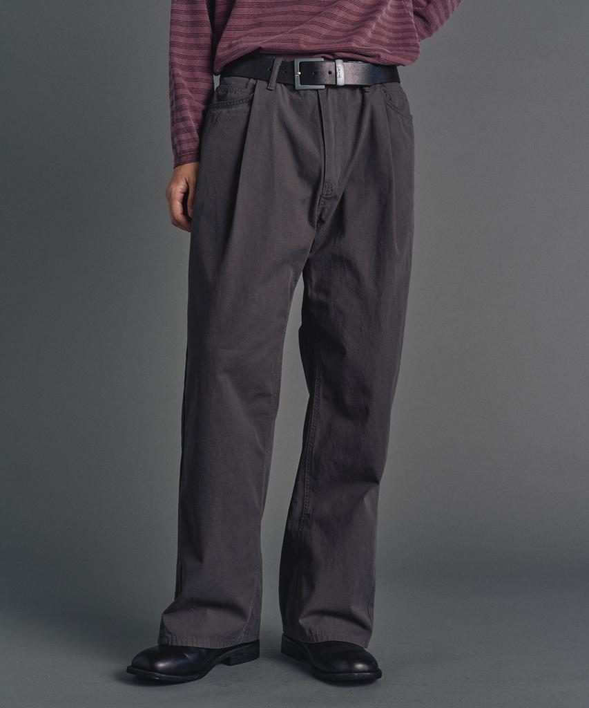 COFWI Flow Single-Pleat High-Density Cotton Pants Dark Gray