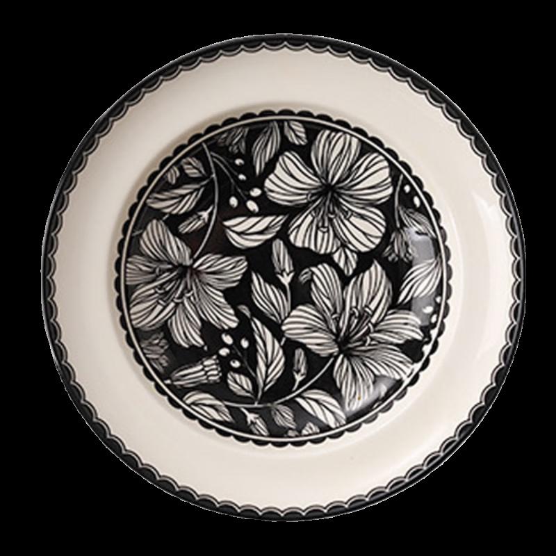 French Retro Floral Ceramic Dinner Plate