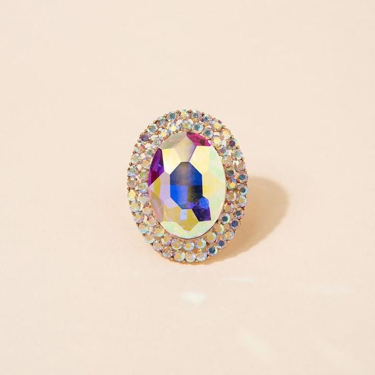 Exaggerated Oval Ring Fashion Open Ring Retro Accessory