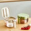 Multi-Compartment Spice Organizer with Spoon Clear Lid Stackable Seasoning Container for Salt Sugar Pepper BPA-Free Space-Saving Kitchen Storage for