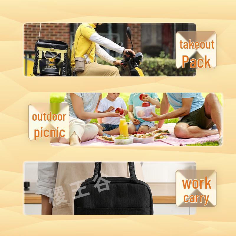 JiWangGu Disposable 1000ml Divided Lunch Boxes