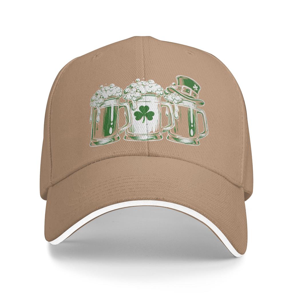 Women Unisex Irish Beer Ireland Flag Saint Patricks Day Outdoor Hat Sun Baseball Caps Casual Baseball Cap Sunscreen Hats