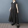 XITAO Pleated Drawstring Loose Dress ZMY1310