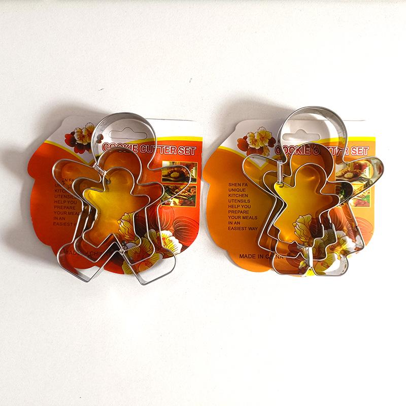 Baking Tools Stainless Steel Gingerbread Man Cookie Cutter Set for Boys and Girls