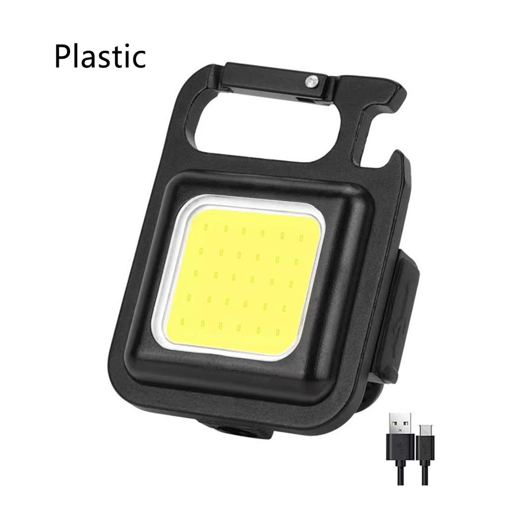 LED Mini Flashlight Super Bright EDC COB Keychain Light Outdoor Emergency Camping Pocket Lamp With Tail Magnet Corkscrew