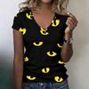 Women's V-Neck Halloween Print Blouse Lightweight Spring Summer Top