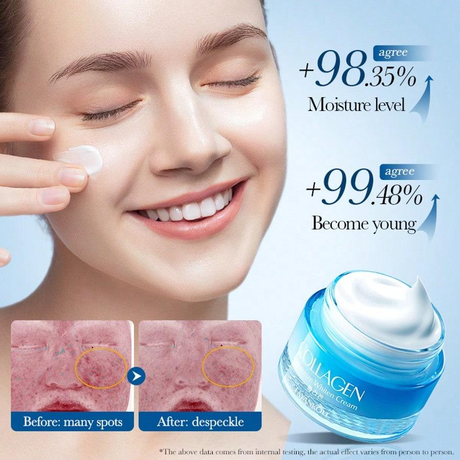 Collagen Moisturizing Whitening Cream Nourishes Tightens and Firms Facial Skin for Smooth Delicate Glow