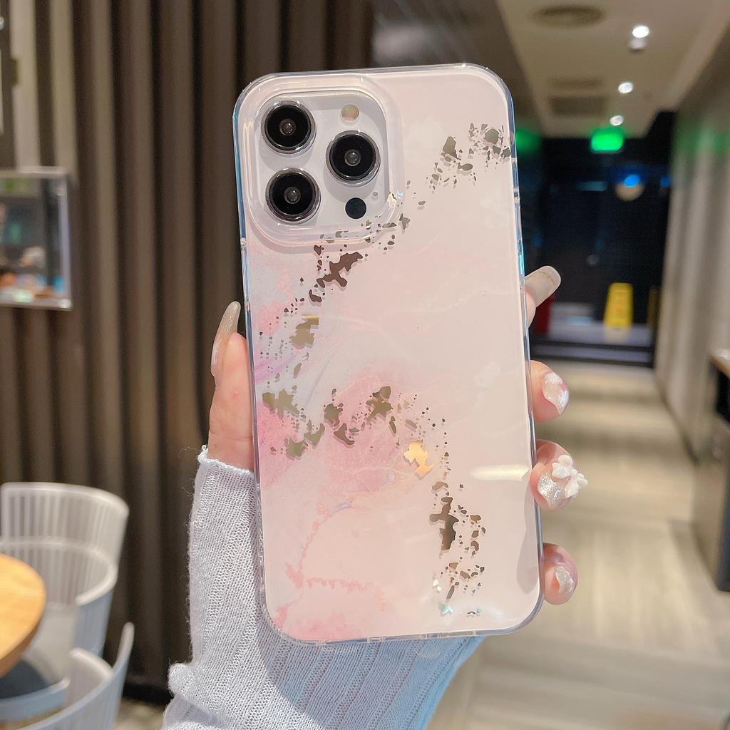 IPhone 15 Mobile Phone Glazed Marble Shell Suitable for Apple 13/14/15 ProMax Gold Stamping Full Package