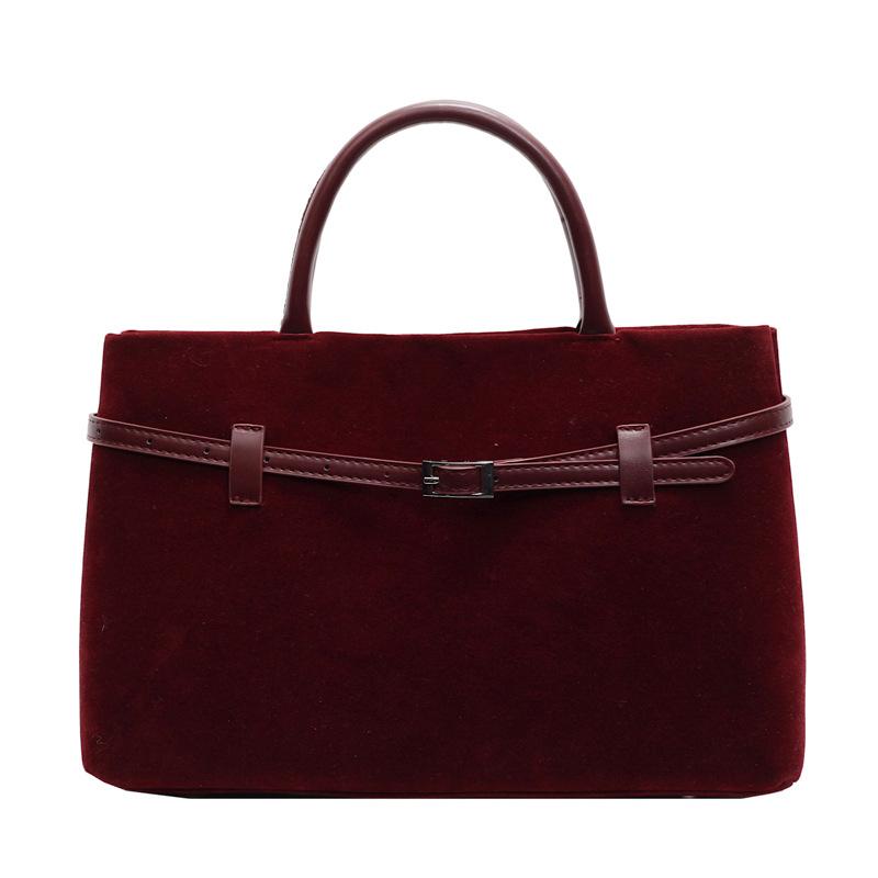 Matt retro dameskoffert stor kapasitet totebag høst og vinter ny uformell mote allsidig pendlerhåndveske