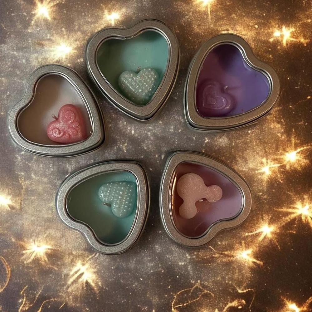 12pcs Empty Heart Shaped Gift Boxes Metal Tins with Clear Window Heart Shaped Metal Tin Cans Small Candle Tins with Lids Party Favor Box Gift Wrap Box