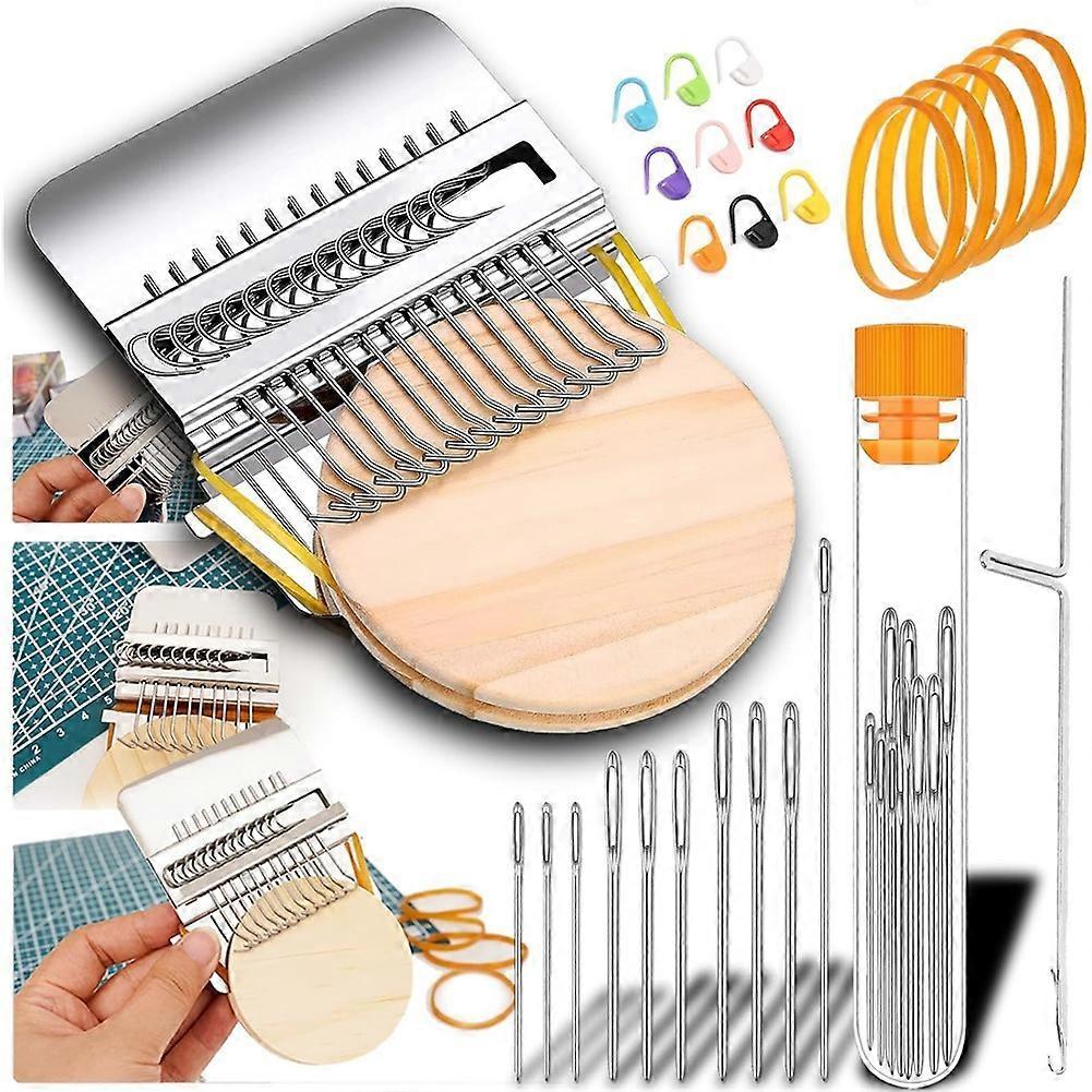 Speedweve Small Mini Darning Looms, Wooden Looms Speedweve Type Weave Tool Knit Patch Kit for DIY Crafts Mending