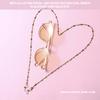 Eyeglasses Cord Alloy Anti-Slip Strap Rope Glasses Chain With Rood Decoration