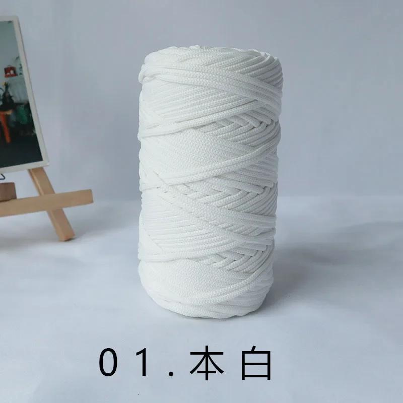 300g/4mm Polyester Nylon Mischgarn Große Rolle Runder Hohlfaden DIY Handgewebtes Wandteppich Dekorationsgarn Häkelstrang