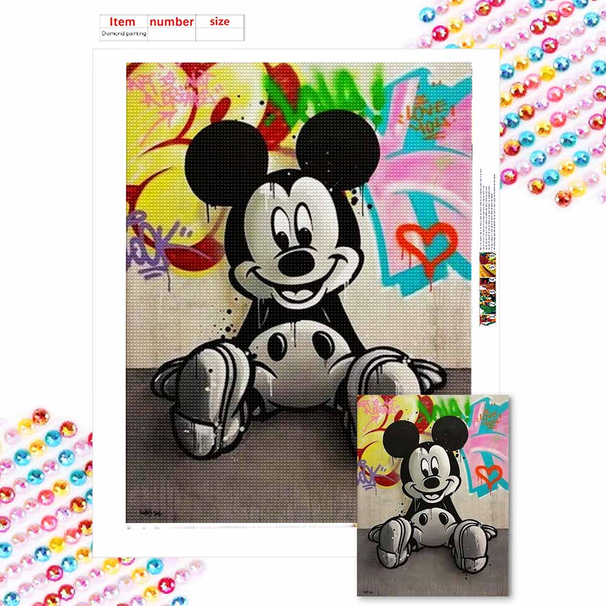 

Алмазная живопись своими руками Унылая мышь Набор для вышивания крестом Мозаичное искусство Алмазная живопись Полный круглый алмаз Украшение для дома Round 20x30cm