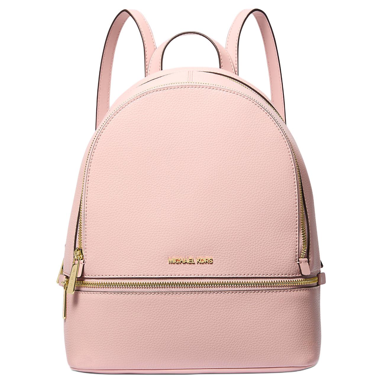 Michael Kors Rhea Logo Leather Backpack With Gold Hardware Women backpack Pink 35S5GRAB2L-648 Basic Set BagDust Bag 26060₽
