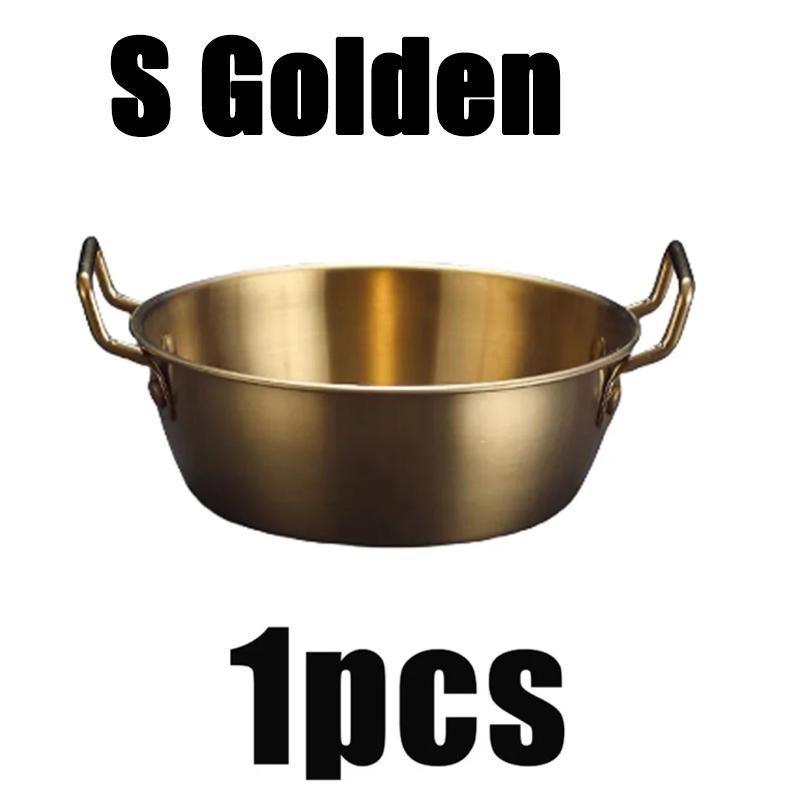 1/3PC Stainless SteelKorean Cuisine Bowl Salad Bowl Household Double Ear Snacks Plate Soup Bowl Durable Instant Noodle Bowls