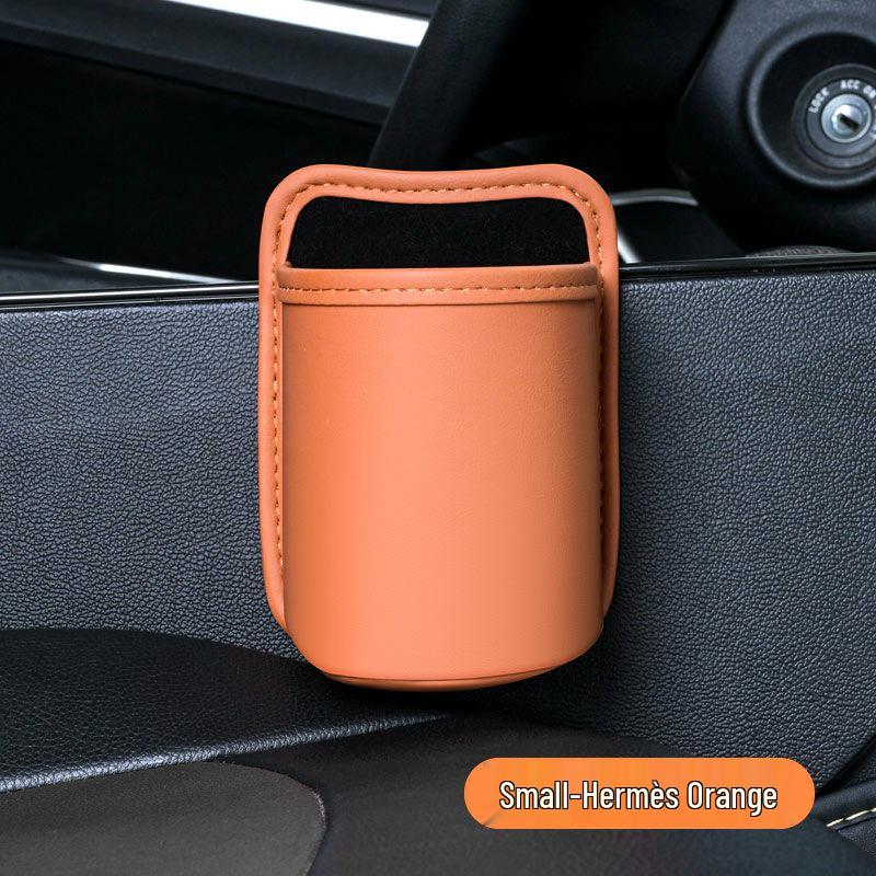 Car Storage Organizer: Hanging Trash Can & Drink Holder