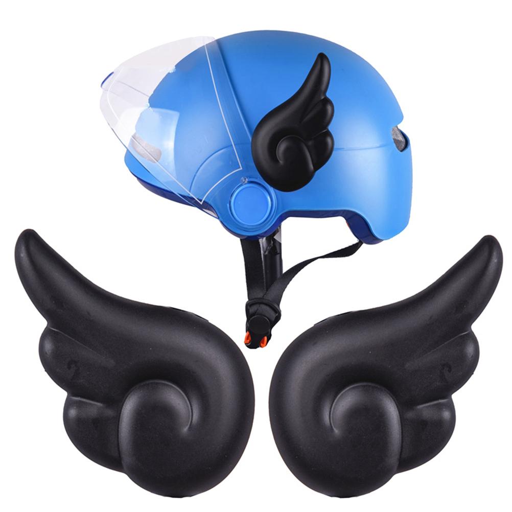 2Pcs Helmet Angel Wing Ornament with Base and Tapes for Bike Helmet Motorcycle Helmet Snowboard Helmet (Helmet Not