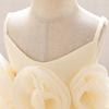 One-Year-Old Baby Princess Dress with 3D Floral Design for Special Events or Piano Performances